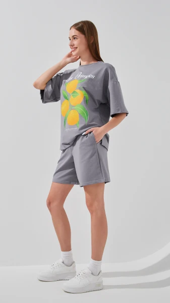 Купить Шорты трикотажные однотонные женские LAWA WBC02406 XS Графитовый Артикул: 2000999176555 Фото №3