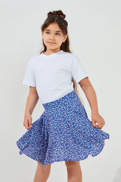 Купити Спідниця з візерунком для дівчинки Aura Style 5014 116 см Синій Артикул: 2000999566851 Фото №1