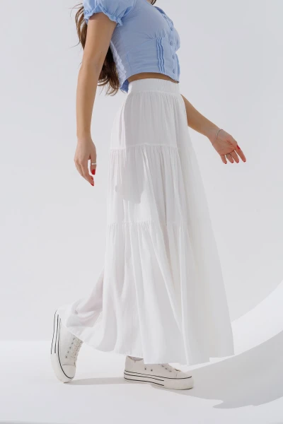 Спідниця однотонна жіноча 3301 One Size Білий