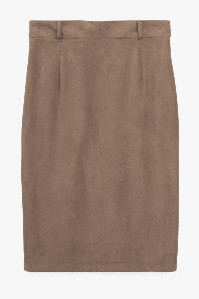 Купить Юбка однотонная женская On me 2406-K 2XL Коричневый Артикул: 2000990437037 Фото №1