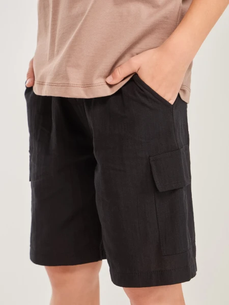 Купить Спортивные шорты однотонные для мальчика Aura Style 5017-2 128 см Черный Артикул: 2000999614866 Фото №1
