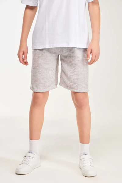 Купить Спортивные шорты однотонные для мальчика Aura Style 5022-2 146 см Серый Артикул: 2000999614958 Фото №1