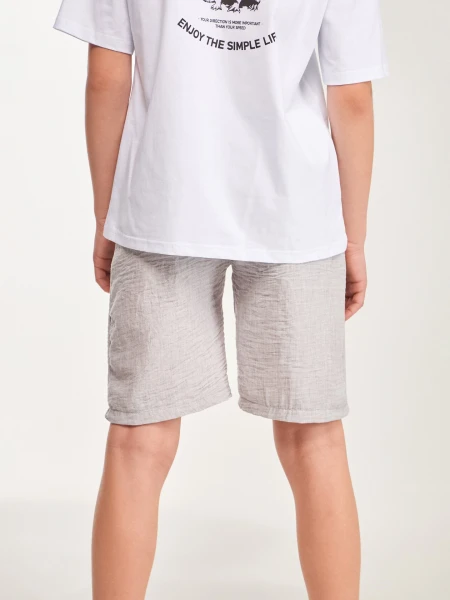 Купить Спортивные шорты однотонные для мальчика Aura Style 5022-2 146 см Серый Артикул: 2000999614958 Фото №4