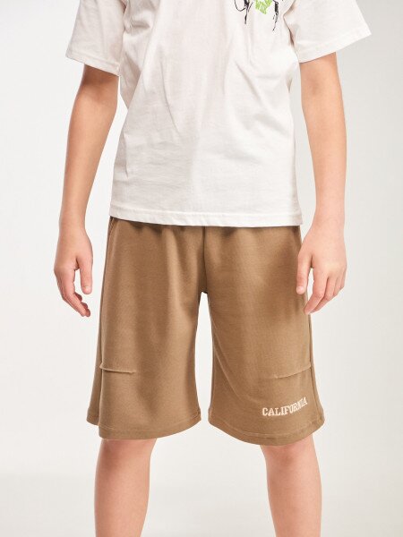 Купить Спортивные шорты однотонные для мальчика Lizi 2623 146 см Хаки Артикул: 2000999455032 Фото №1