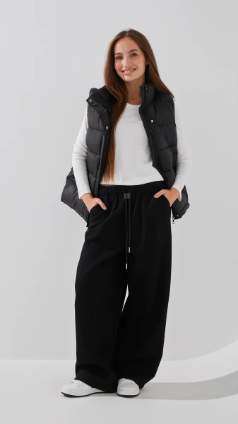 Купити Спортивні штани Baggy однотонні жіночі K.K 601 S Чорний Артикул: 2000991054271 Фото №2