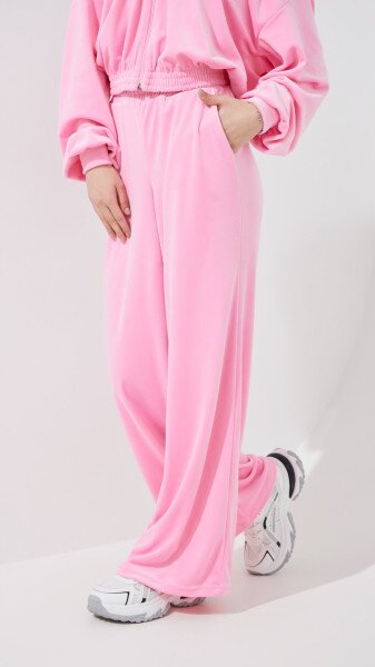 Купить Спортивные штаны палаццо однотонные женские LAWA K-WBC02304 XS Розовый Артикул: 2000999447471 Фото №4