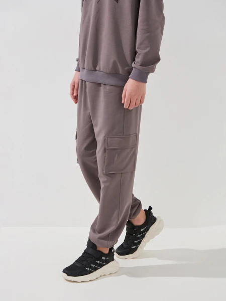 Купить Спортивный костюм свитшот+штаны для мальчика LAWA P-BB02338 146 см Коричневый-графитовый Артикул: 2000999531286 Фото №4