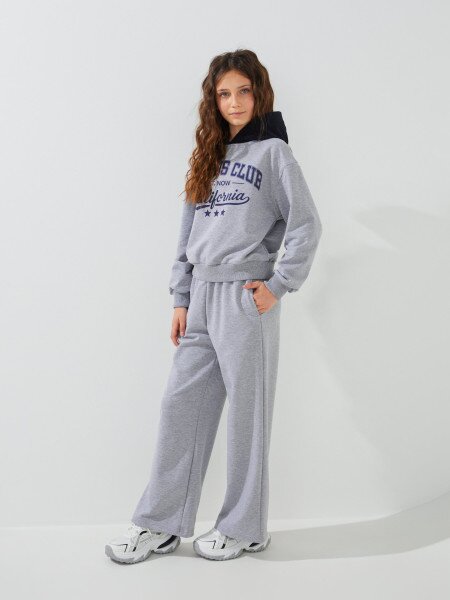 Купить Спортивный костюм худи+штаны для девочки LAWA P-GB02346 134 см Светло-серый меланж Артикул: 2000999563058 Фото №4