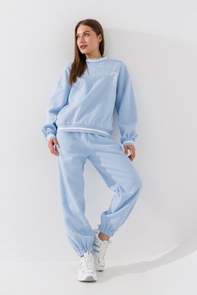Спортивные штаны однотонные женские On me 384042-1-K 2XL Голубой