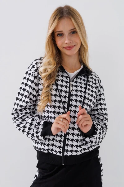 Купить Спортивный костюм кофта+штаны для девочки Vio Faloni 6798 158 см Черно-белый (2000990494450D) Артикул: 2000990494450 Фото №2