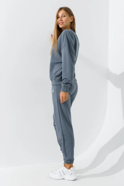 Купить Спортивный костюм однотонный женский On me Onme-21-K XS Графитовый (2000990804839D) Артикул: 2000990804839 Фото №3