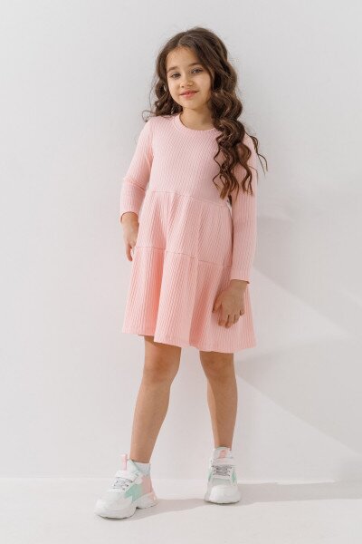 Платье однотонное для девочки Ecrin 5018 122 см Розовый