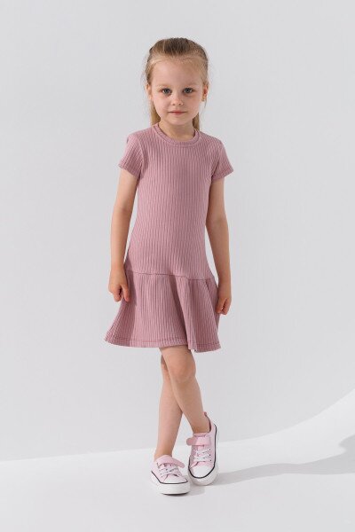Платье однотонное для девочки Ecrin 5375 110 см Капучино (2000990643858S)