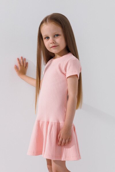 Купить Платье однотонное для девочки Ecrin 5375 110 см Пудровый (2000990475619S) Артикул: 2000990475619 Фото №2