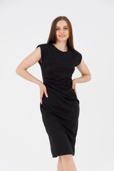 Платье однотонное женское 2416 S Черный (2000990589187S)
