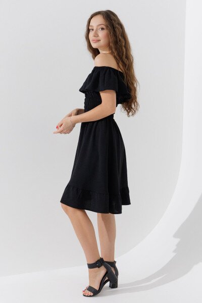 Купити Сукня однотонна жіноча 2424 XS Чорний Артикул: 2000990649805 Фото №3