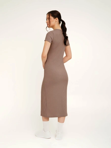 Купить Платье однотонное женское LAWA WBC02371 XS Мокко Артикул: 2000990639103 Фото №2