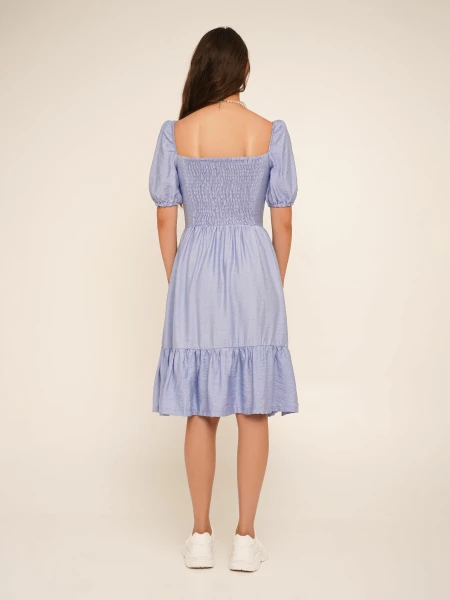 Купити Сукня однотонна жіноча LAWA WTC02382 XS Блакитний Артикул: 2000990648730 Фото №4