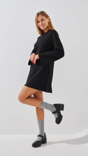 Купити Сукня однотонна жіноча LAWA WTC02417 XS Чорний Артикул: 2888000019097 Фото №3