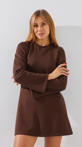 Купить Платье однотонное женское LAWA WTC02417 XS Шоколадный Артикул: 2888000019141 Фото №2