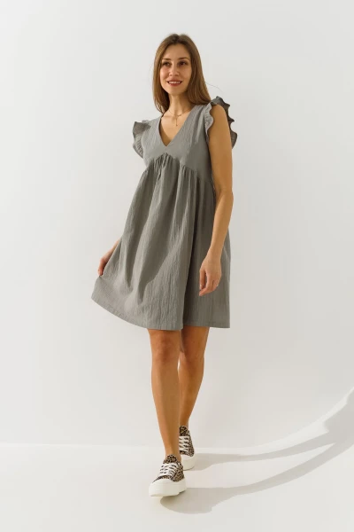 Купить Платье однотонное женское On me 904 XS Оливковый Артикул: 2000990978189 Фото №1