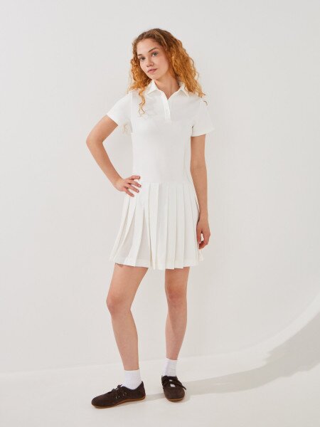 Купить Платье-поло однотонное женское LAWA WTC02496 XS Молочный Артикул: 2000999610080 Фото №1