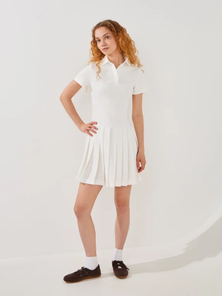Купить Платье-поло однотонное женское LAWA WTC02496 XS Молочный Артикул: 2000999610080 Фото №1