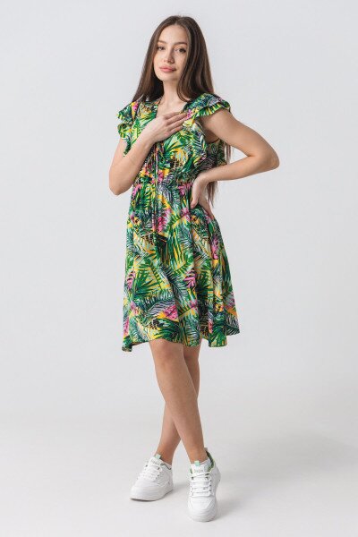 Купить Платье с узором женское TL2302726 XS Зеленый (2000990334558S) Артикул: 2000990334558 Фото №2