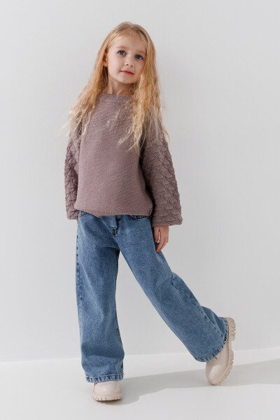 Купить Свитер однотонный для девочки Lizi 3437 92 см Капучино Артикул: 2000990645708 Фото №2