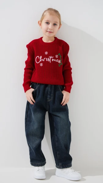 Купить Свитер с принтом для девочки Erceylan LN2504 Christmas 92 см Красный Артикул: 2000999324291 Фото №2