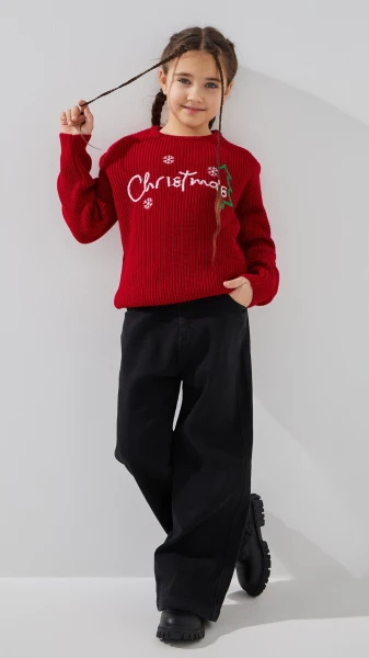 Купить Свитер с принтом для девочки Erceylan LN25104 Christmas 116 см Красный Артикул: 2000999324376 Фото №2
