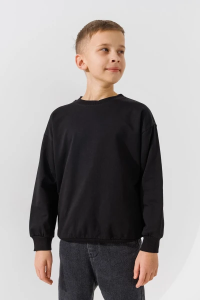 Купить Свитшот однотонный унисекс First Kids 0070 146 см Черный Артикул: 2000990952691 Фото №3