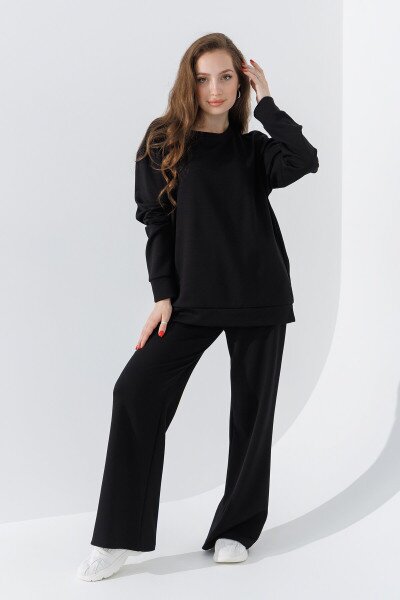 Купить Свитшот однотонный женский 242124-K XS Черный (2000990661937D) Артикул: 2000990661937 Фото №2