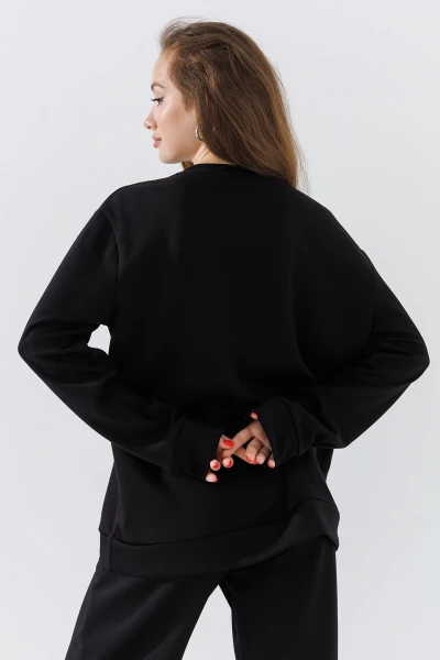 Купить Свитшот однотонный женский 242124-K XS Черный (2000990661937D) Артикул: 2000990661937 Фото №4