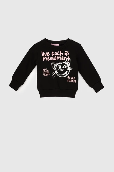 Свитшот с принтом для девочки First Kids 858 92 см Черный (2000990132239W)