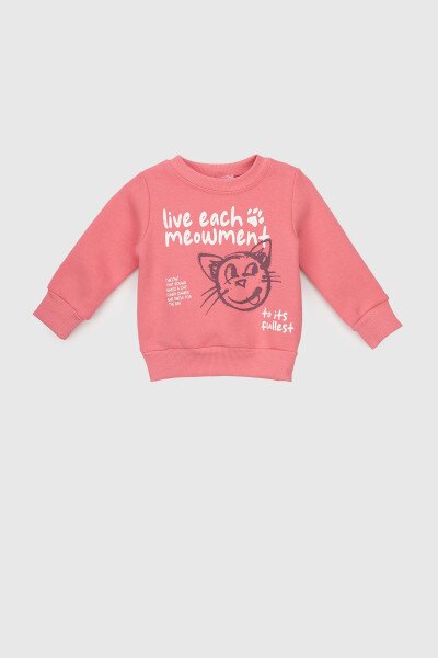 Світшот з принтом для дівчинки First Kids 858 86 см Рожевий (2000990132185W)