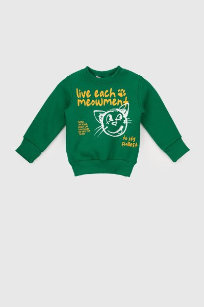 Світшот з принтом для дівчинки First Kids 858 86 см Зелений (2000990132147W)