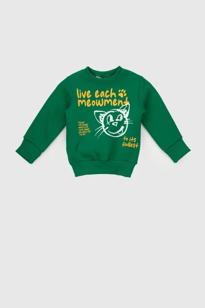 Свитшот с принтом для девочки First Kids 858 92 см Зеленый (2000990132154W)