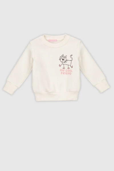 Свитшот с принтом для девочки First Kids 866 86 см Молочный (2000990132109W)