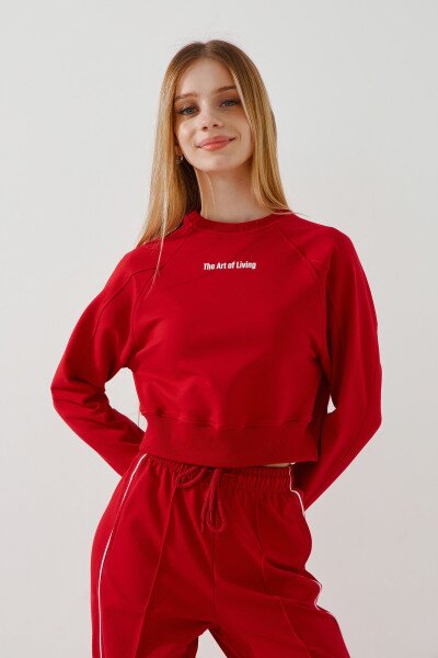 Свитшот с принтом для девочки LAWA P-GB02316 152 см Красный