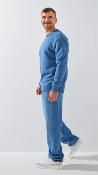 Купить Свитшот однотонный мужской Demos 1638 3XL Синий Артикул: 2000999209857 Фото №4