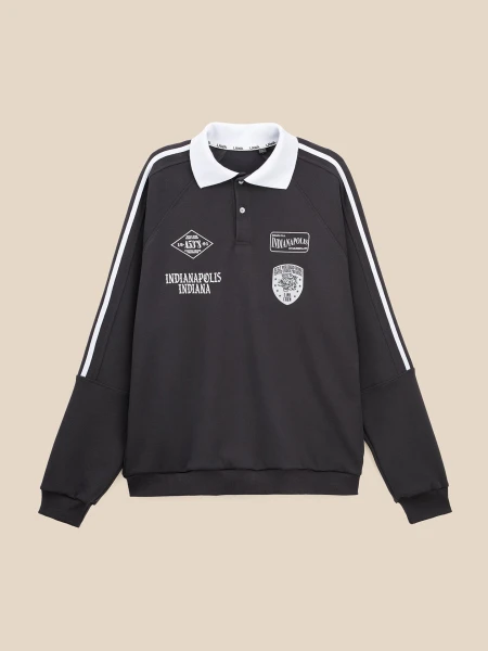 Купить Свитшот с принтом мужской LAWA P-MB02368 S Графитовый Артикул: 2000999612039 Фото №1