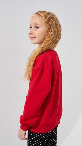 Купить Свитшот с принтом для девочки Aura Style 1085 92 см Красный Артикул: 2000999331206 Фото №4