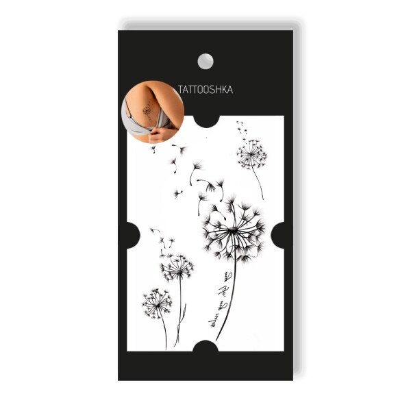Тату Tattooshka &quot;Кульбабки з фразою&quot; L-67 (4825800010280)