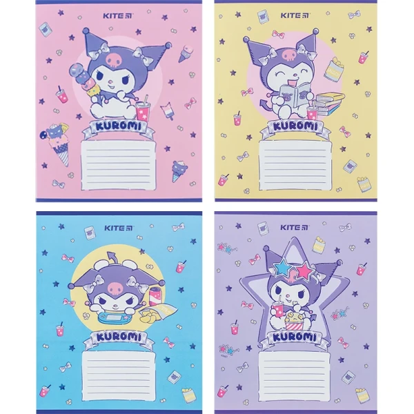 Тетрадь ученическая &quot;Kuromi&quot; Kite HK24-235-2 12 л. (4063276212580)(SC)