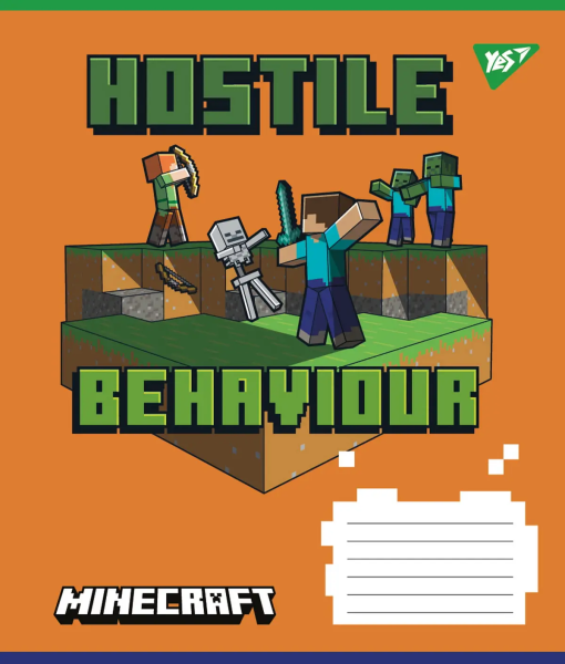 Зошит учнівський &quot;Minecraft. Hostile&quot; YES 767211 12 арк. (4823092286390)(SC)
