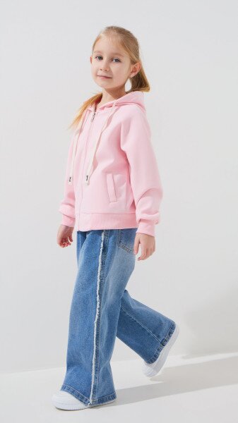 Купить Толстовка однотонная для девочки  26001 92 см Розовый Артикул: 2000999435836 Фото №3