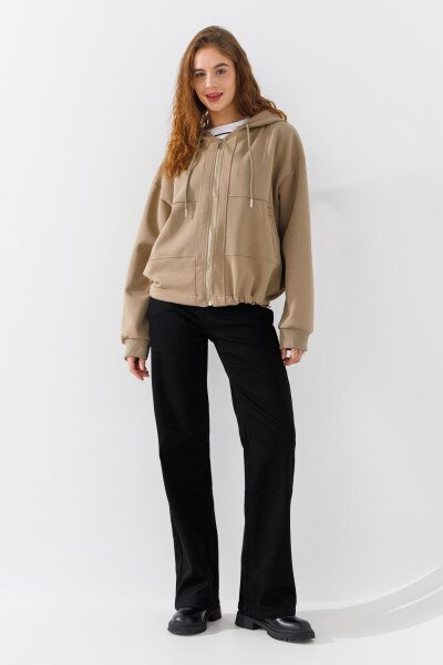 Купить Толстовка однотонная женская 24-103 4XL Оливковый Артикул: 2000990652591 Фото №1