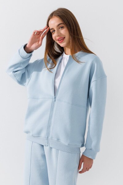 Купити Толстовка однотонна жіноча Crep 3093-K XS Блакитний Артикул: 2000990776082 Фото №4