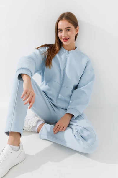 Купити Толстовка однотонна жіноча Crep 3093-K XS Блакитний Артикул: 2000990776082 Фото №2